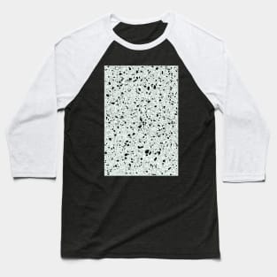 'Speckle Party' Mint Green Black White Dots Speckles Terrazzo Pattern Baseball T-Shirt